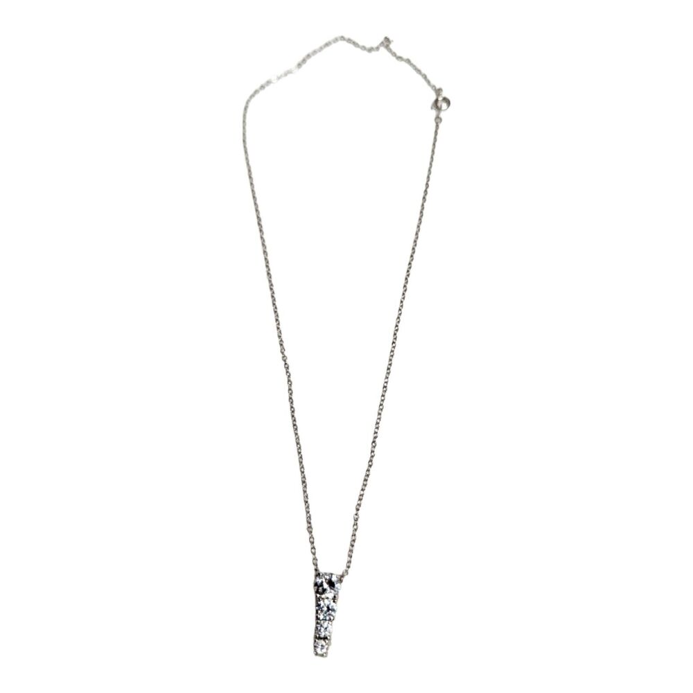 4 Round Cut CZ Cubic Zirconia Stones Pendant Silver Tone Chain Box Necklace - Picture 3 of 5